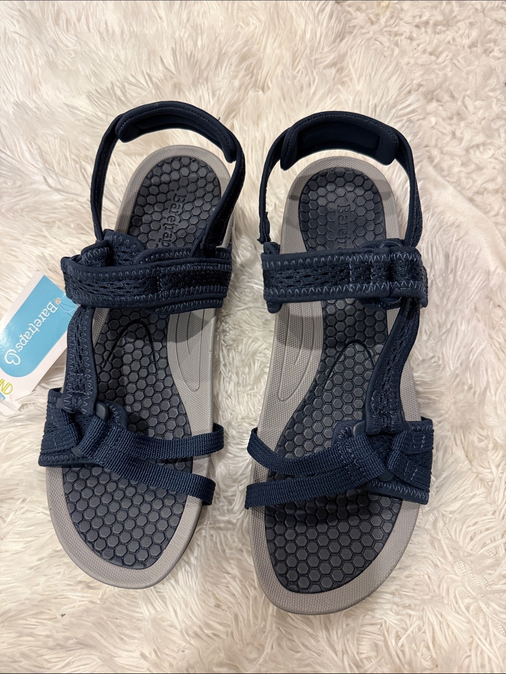 BareTraps Navy and Gray Adjustable Comfort Sandals